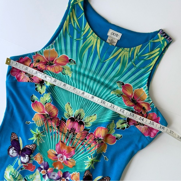 Cache Stretch Tropical Sleeveless Multicolor Sheath Dress Size S - Picture 6 of 8
